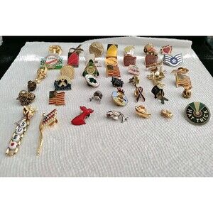 Bundle Of 42 Lapel Pins Use For Hats Crafts
